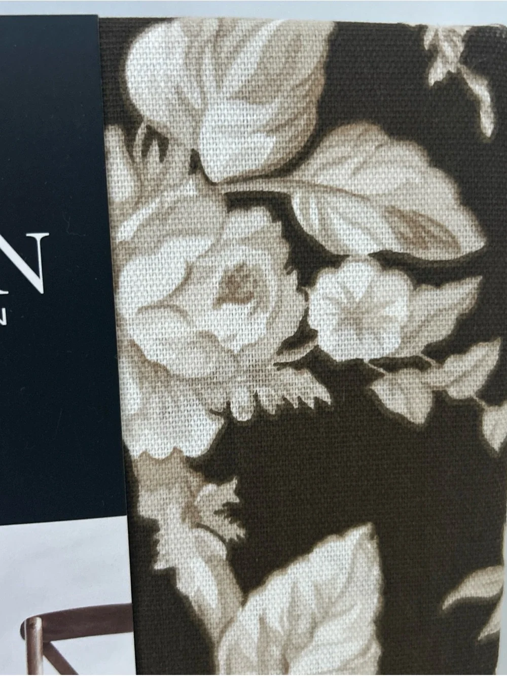 Lauren Ralph Lauren Fall Elegant Brown and Cream Floral Tablecloth 60” X 120”